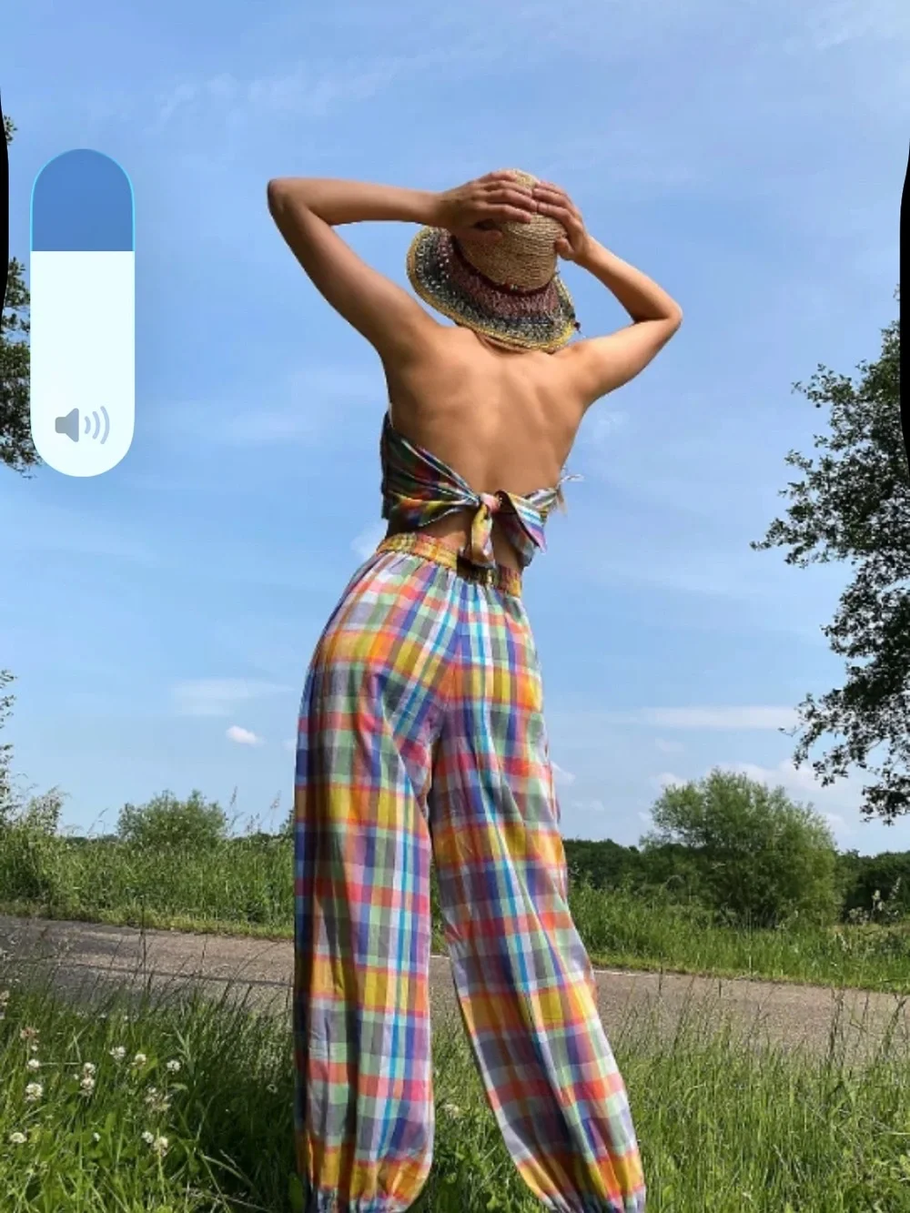 Free People Ticket To Paradise Plaid Pant Set Size M euc - Picture 4 of 10